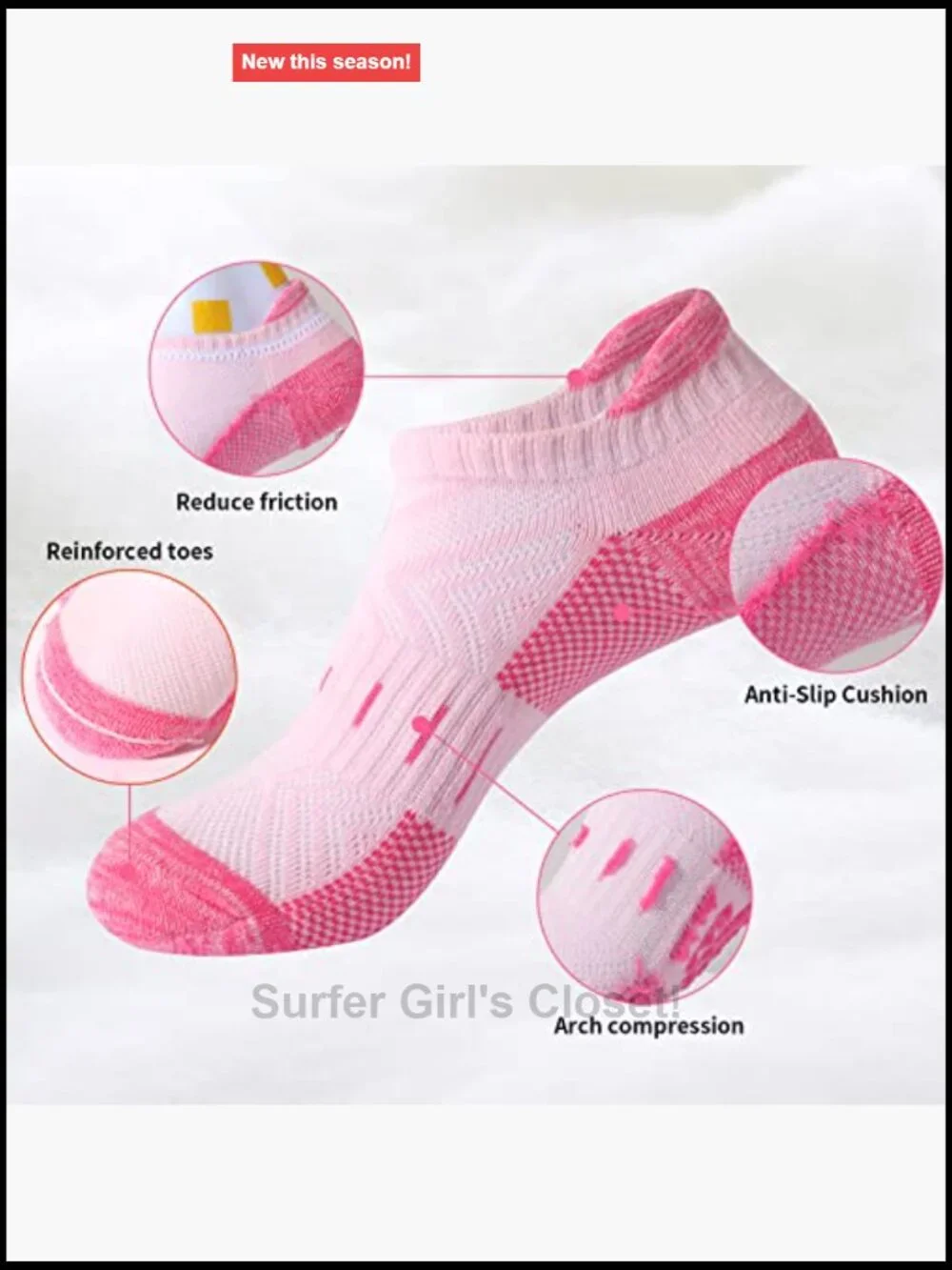 6 Pairs Athletic Cushioned Low Cut Running Ankle Socks Cotton Polyester Spandex